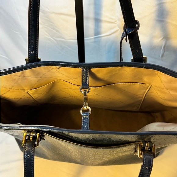 Michael Kors Navy Blue Structured Tote - Picture 4 of 7